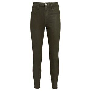 Womens Size 31 31x27 L'AGENCE Army Green Margot Coated High-Rise Skinny Jeans
